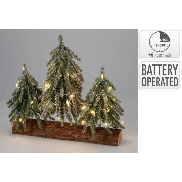 ALBERI 3 SU BASE LEGNO 40 LED 13X27